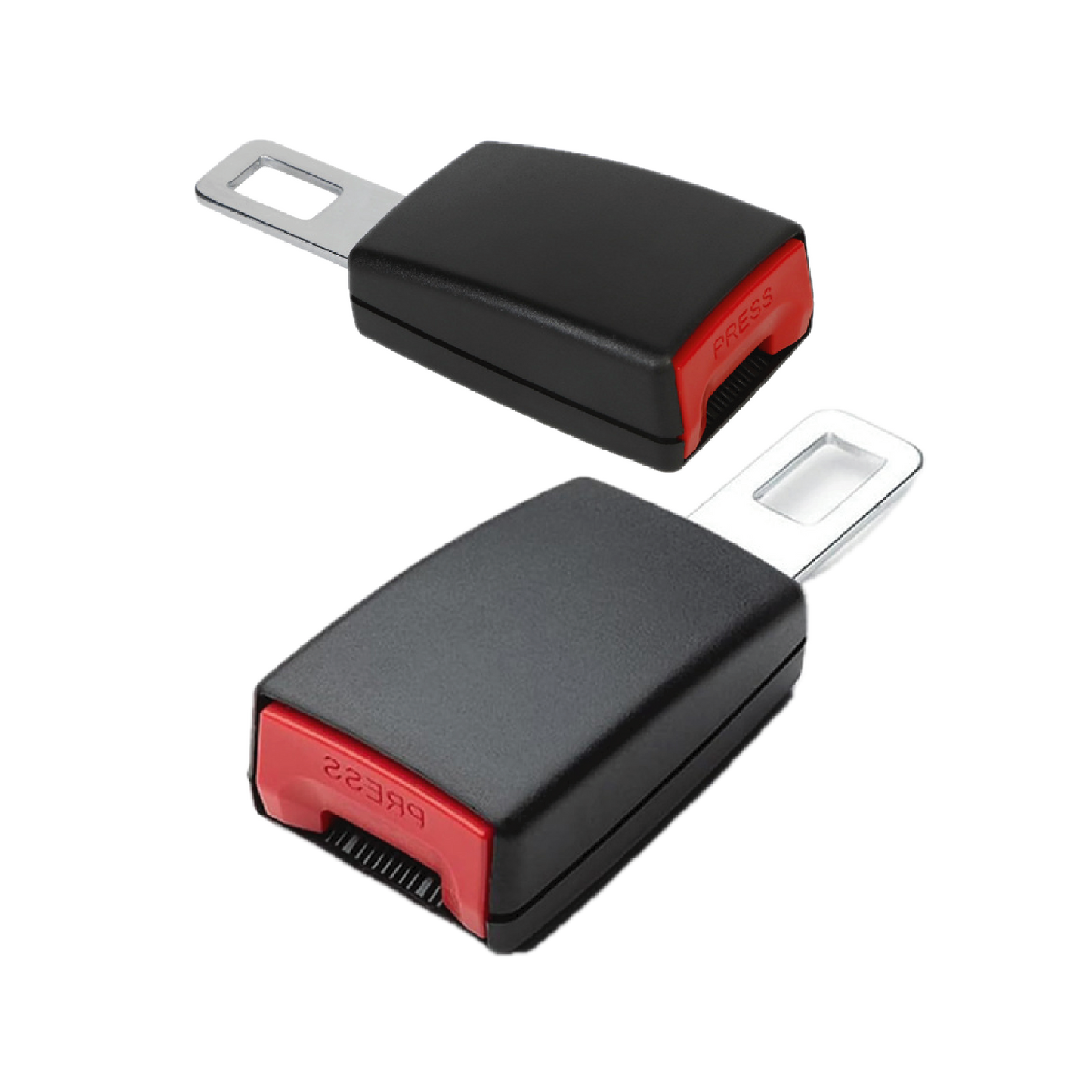 2-Pack Universal Car Seat Belt Extender with Quick-Release Buckle - Durable Black Metal Clip for Extra Length & Enhanced Comfort (Fits Most Vehicles)