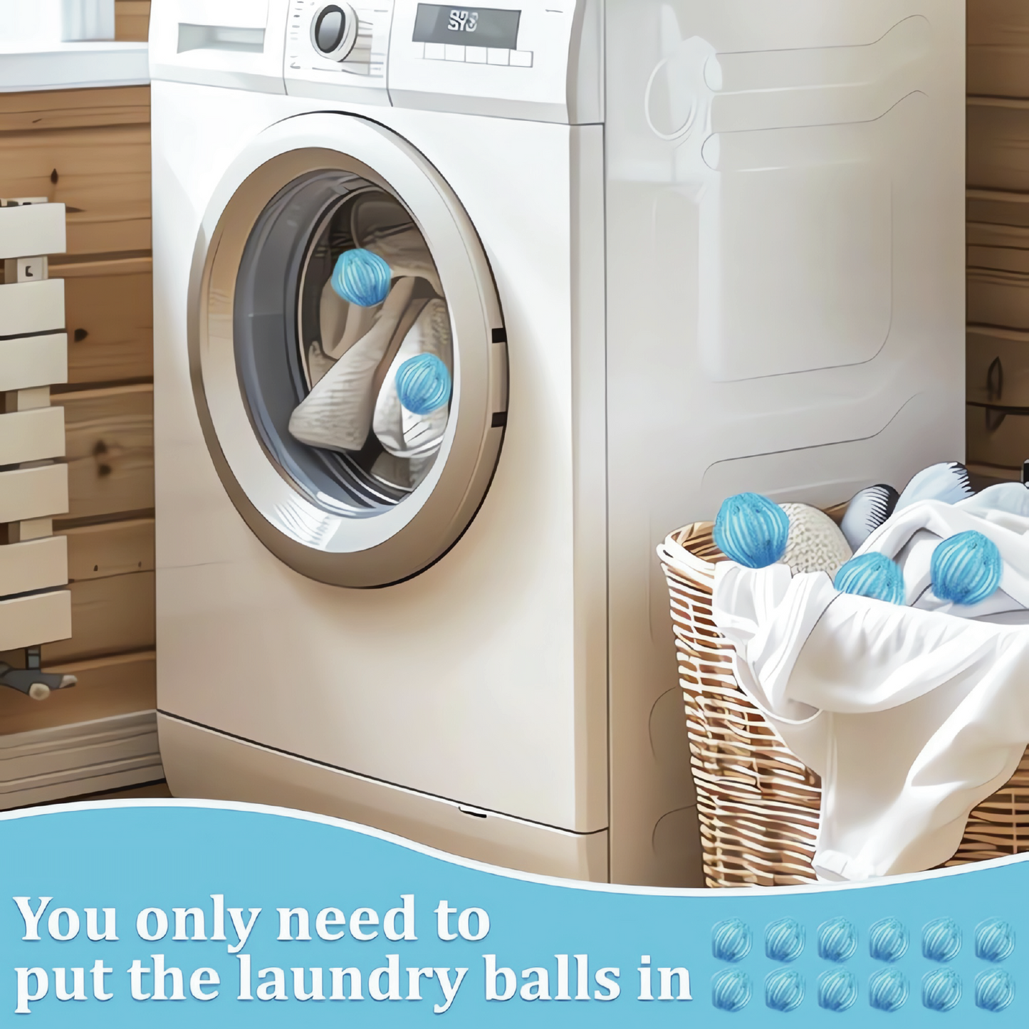 12 PCS Blue Laundry Balls - Pet Hair Catcher & Anti Tangle Helper for Washer, Traps Fur/Lint from Clothes, Bedding, Reusable