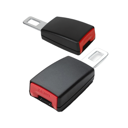 2-Pack Universal Car Seat Belt Extender with Quick-Release Buckle - Durable Black Metal Clip for Extra Length & Enhanced Comfort (Fits Most Vehicles)