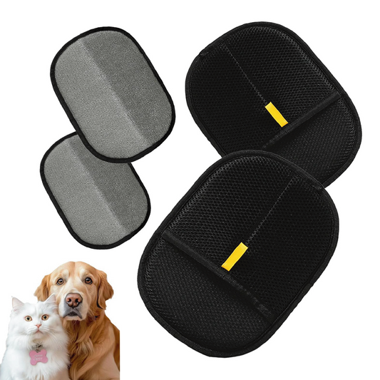 2-Pack Electrostatic Pet Hair Remover Gloves | Reusable & Washable for Furniture, Car Seats, Clothing | Cat/Dog Fur Collector Set