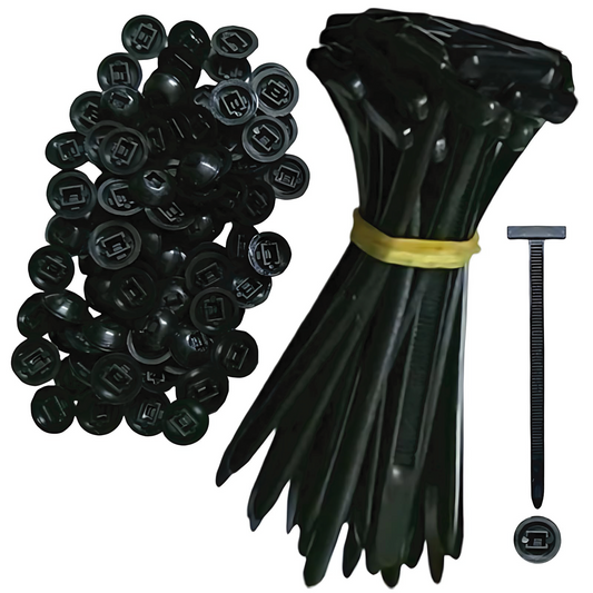 Self-Locking Zip Ties Heavy Duty | Pin-Button Car Repair Clips + UV Resistant | Organize Wires, Tools, Auto Parts | 50/100/300 Pack (No Tools Needed)