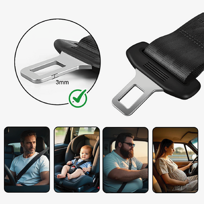 2-Pack Universal Car Seat Belt Extender with Quick-Release Buckle - Durable Black Metal Clip for Extra Length & Enhanced Comfort (Fits Most Vehicles)