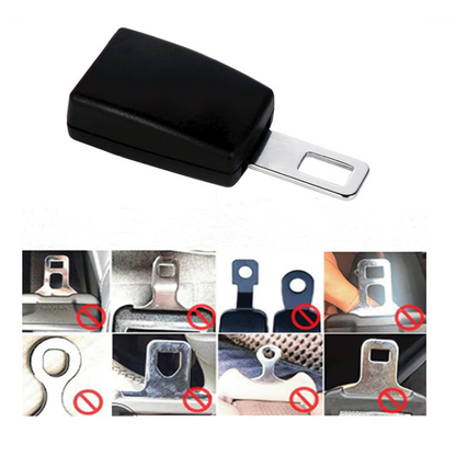 2-Pack Universal Car Seat Belt Extender with Quick-Release Buckle - Durable Black Metal Clip for Extra Length & Enhanced Comfort (Fits Most Vehicles)