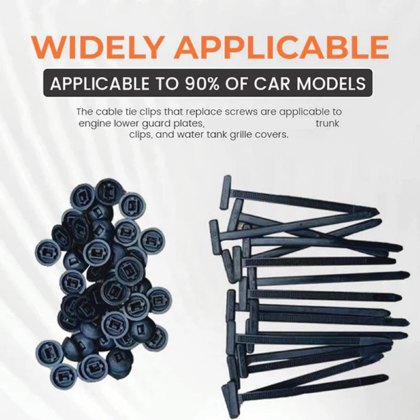 Self-Locking Zip Ties Heavy Duty | Pin-Button Car Repair Clips + UV Resistant | Organize Wires, Tools, Auto Parts | 50/100/300 Pack (No Tools Needed)