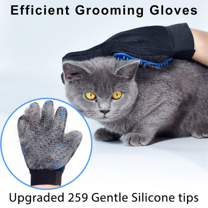 2-Pack Silicone Pet Grooming Gloves | Gentle Fur Collector for Cats/Dogs | Reusable Deshedding Mitts for Home & Car