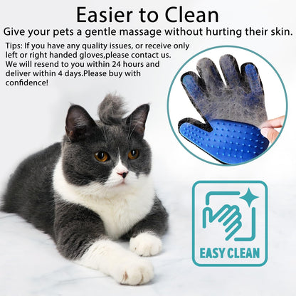 2-Pack Silicone Pet Grooming Gloves | Gentle Fur Collector for Cats/Dogs | Reusable Deshedding Mitts for Home & Car