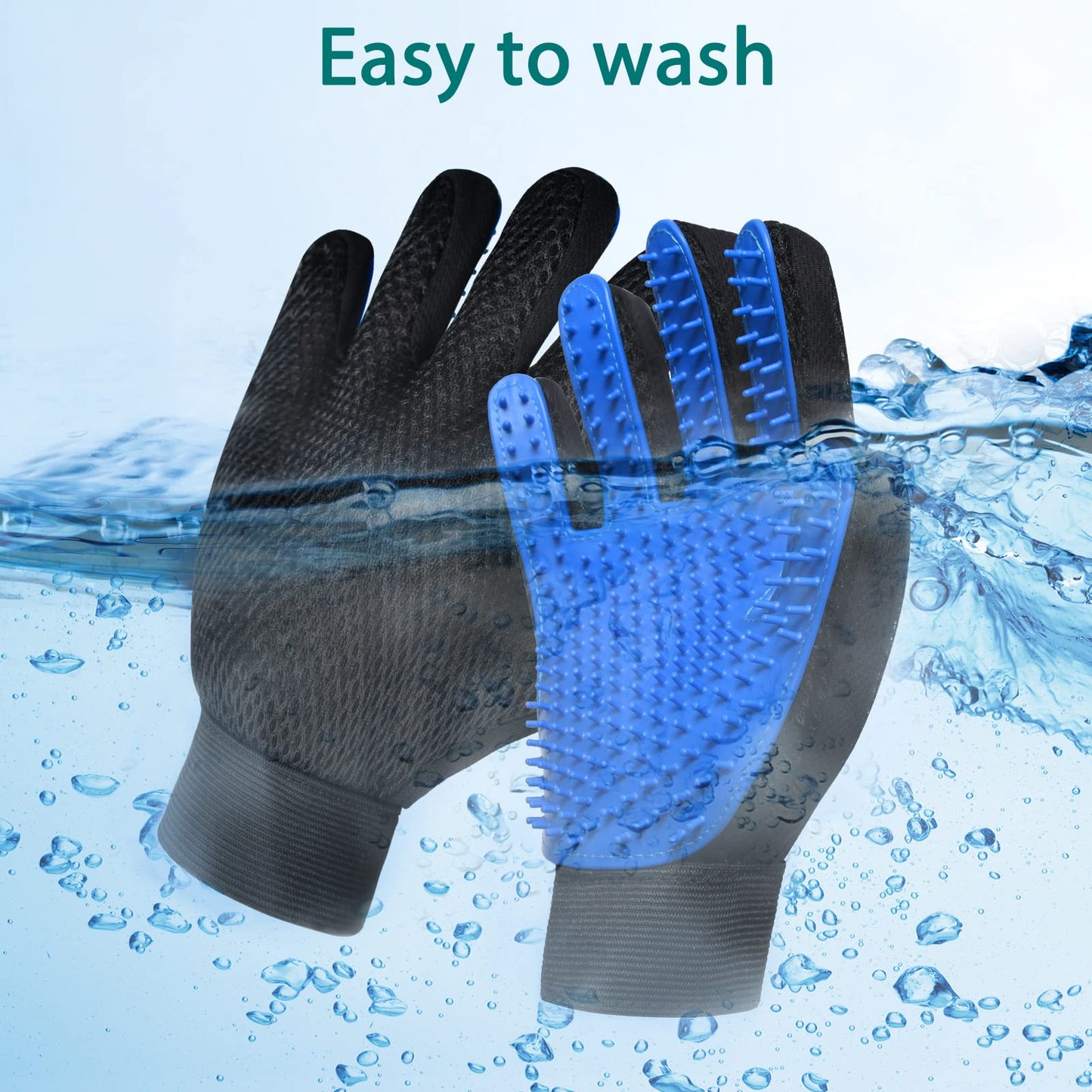 2-Pack Silicone Pet Grooming Gloves | Gentle Fur Collector for Cats/Dogs | Reusable Deshedding Mitts for Home & Car